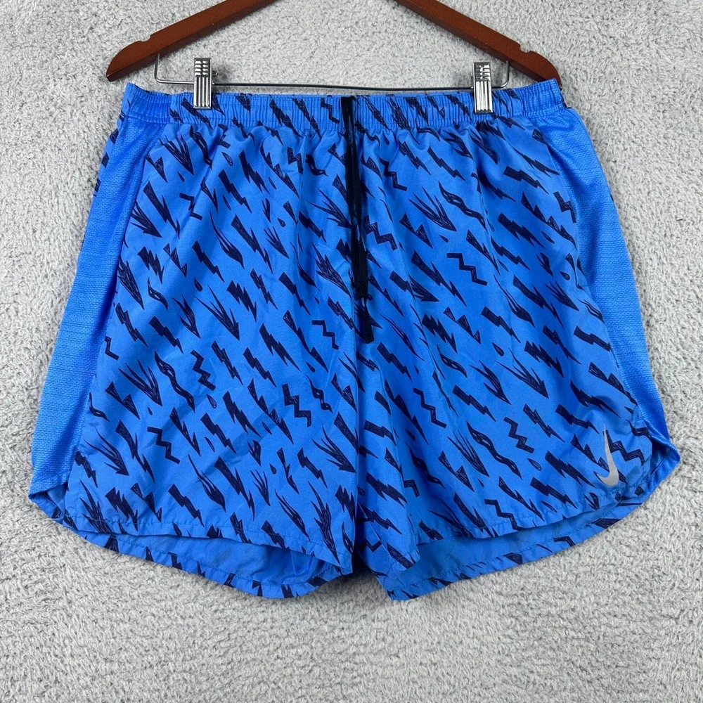 Nike Dri-Fit Running‎ Shorts Mens XL Blue Lightning Bolt Athletic CJ5358-402